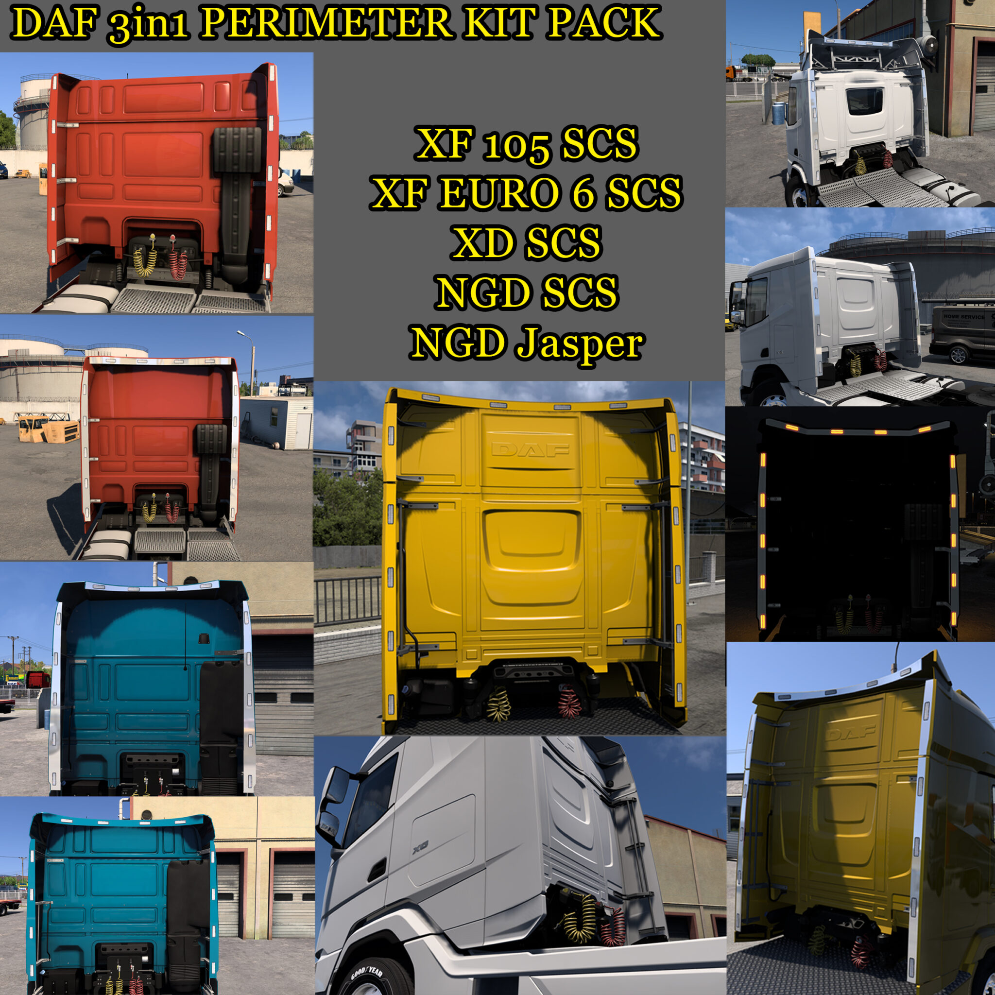 3in1 Perimeter Kit Pack for DAF XF105, XF E6, XD, NGD & 2021 Jasper - V ...